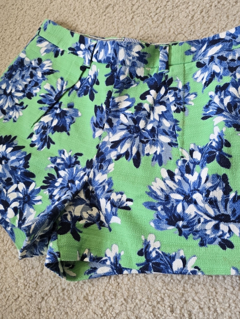 J.Crew Cotton Floral Shorts Zip Back Spring 2014 Womens Size 2 Small Can Fit 4 6